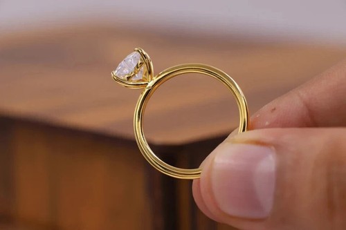 1CT Heart Cut IGI Certified Lab Grown Diamond Ring for Wife 14k Yellow Gold