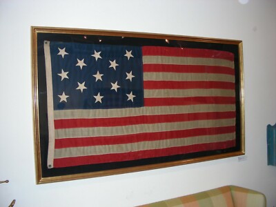 Historic Vintage 6 Ft 13 Star American Flag Naval Ensign C 1876