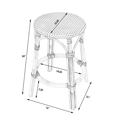 Company Tobias Rattan Round 24" Counter Stool, Natural - Picture 3 of 9