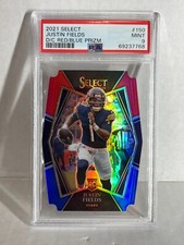 2021 Select Justin Fields Red Blue Prizm   Die-Cut Rookie RC PSA MINT 9