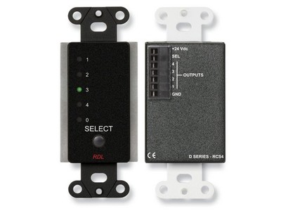 RDL DB-RCS4 4 Ch Remote Channel Selector/controls RU-ASX4D/R - Black