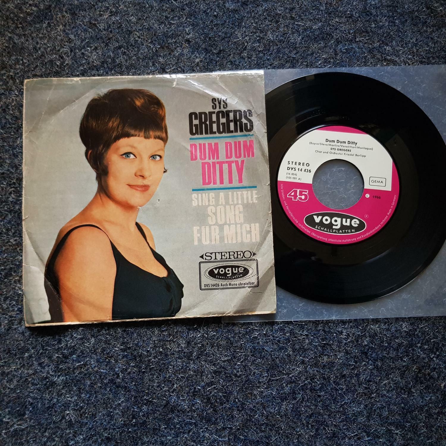 7"" Single Vinyl Sys Gregers - Dum Dum Ditty/ Sing a little Song für mich