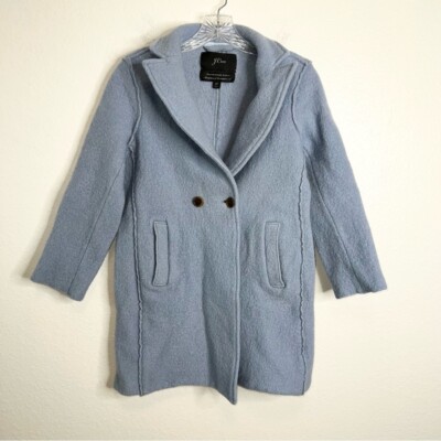 Crew Coat Jacket Women Petite Daphne Peacoat Blue Italian