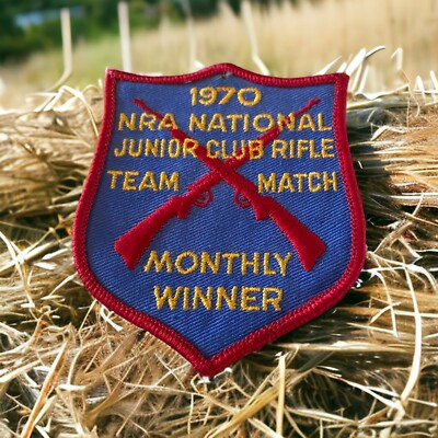 Vtg 1970 Gun NRA NATIONAL JUNIOR CLUB RIFLE TEAM MATCH MONTHLY WINNER Patch