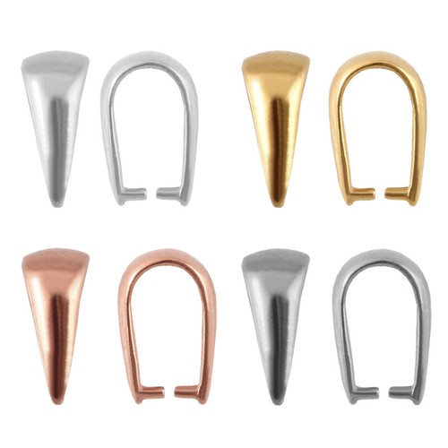 Sterling Silver Pinch Bails for Jewelry Making * Many Sizes & Platings