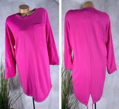 NEU Sweatshirt Sweat Dress long Shirt LOOSE FIT Italy PINK 38 40 42