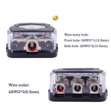 3 Way Power Ground Distribution Block 0 Gauge in 3 Ga Out 3x150A ANL Fuse Holder
