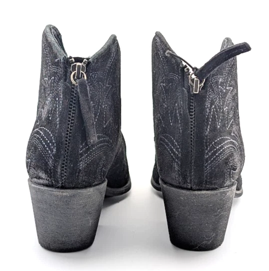 Ariat Mujer Talla 8 Layla Western Botines Gamuza Negra Envejecida - 10046888 Foto 4 de 4