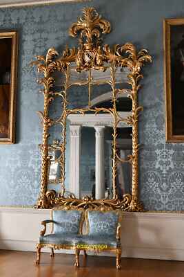 Foto 12x8 Kedleston Hall, The State Dressing Room: Spiegel mit Palmwedel um 2021