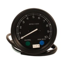 Vintage Style Led Tachometer 51 Ratio Mechanical Drive Black Body Face Plate