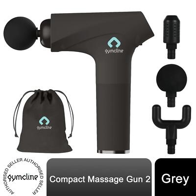 Gymcline Massagepistole kompakte Größe mit 1500mAh Akku & 3 Geschwindigkeitsmodi, grau