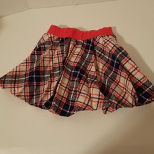 Vintage Toddler's Playmore Sz 3T Pleated Plaid Skirt Red White Black or dolls