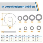 Unterlegscheiben Edelstahl M3 M4 M5 M6 M8 M10 M12 V2A A2 Beilagescheibe DIN 125