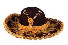 Pigalle Child's Sombrero Red Gold Made In Mexico Ornate Decorated Sequins etc