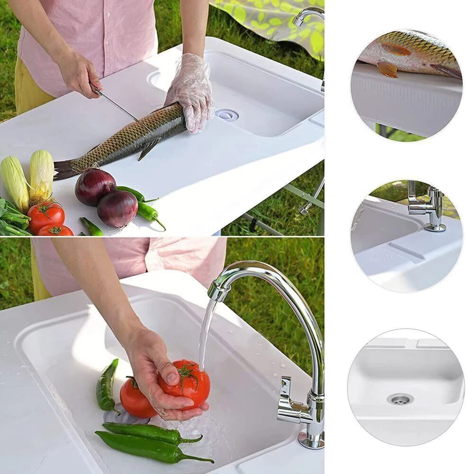 Heavy Duty Folding Camping Table Portable Fishing Cleaning for Outdoor BBQ Party - Image 3 of 4
