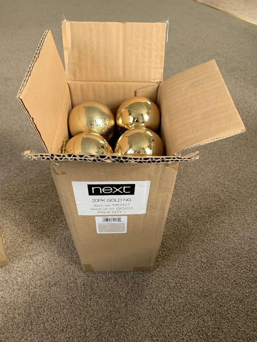 Gorgeous New Next Gold Christmas Baubles Bnib Christmas eBay