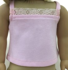 Light Pink Knit Camisole Top Shirt Clothes for 18 inch Dolls Girl