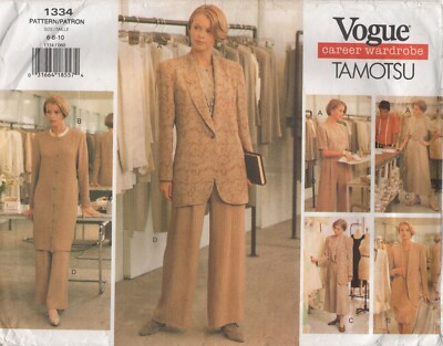 Vogue Schnittmuster 1334 EASY Jacke Kleid Tunika Top Rock Hose Gr 6 8 10