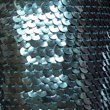 Ice Blue Metallic Sequin Trim 6mm 1/4" wide stitched, strung by the yard 15'