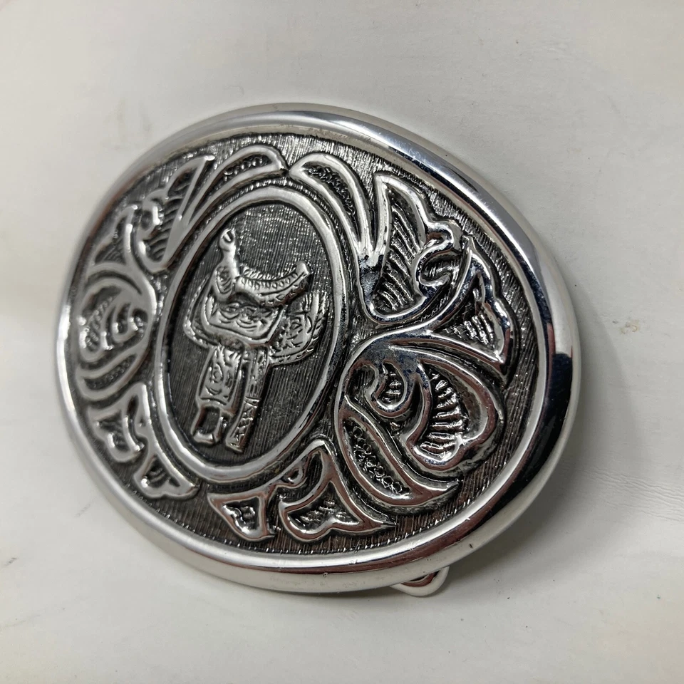 Седло лошади Avon Crumline ковбойское вестерн овальное серебристое с пряжкой для ремня родео ранчо - Изображение 3 из 4