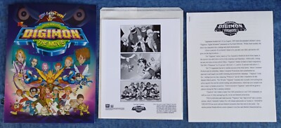 DIGIMON THE MOVIE - PRESS KIT - CUSTOM FOLDER, (2) B&W PHOTOS, 3