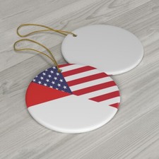 Indonesian American Flag Ceramic Ornaments  Indonesia USA Christmas Tree