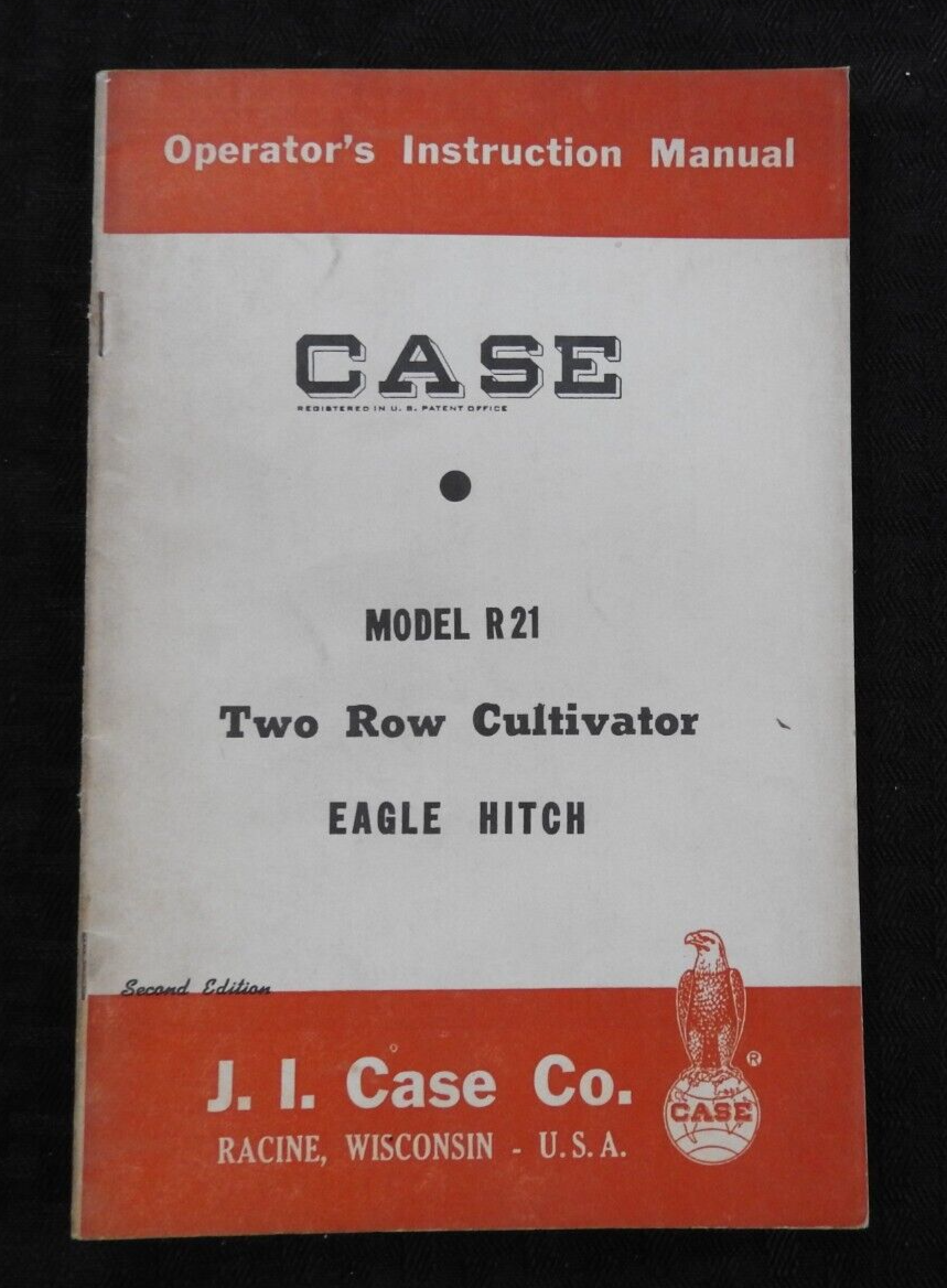 1959 J I CASE MODEL R 21 TWO-ROW CULTIVATORS EAGLE HITCH OPERATORS ...