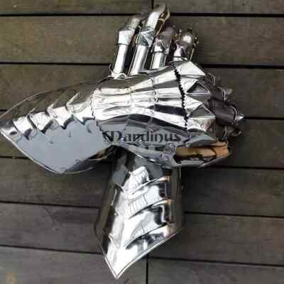 Christmas Steel Medieval Knight Armor Gothic Gauntlets Gloves Warrior Armor Item