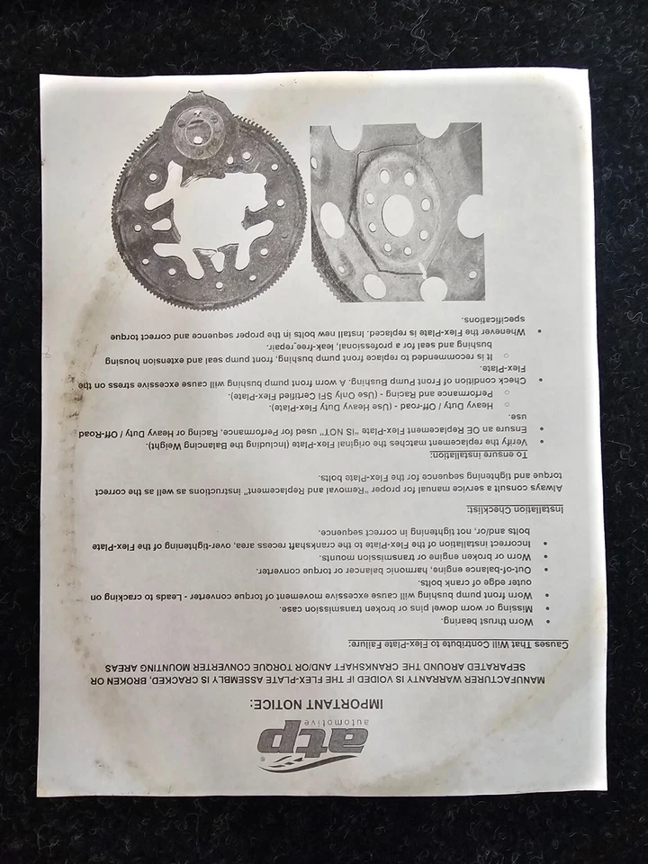 Placa flexible de transmisión automática ATP Z-112 para Chevy Bel Air 71-75 Blazer 75-79 Foto 2 de 4