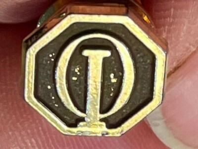 Octagon I O VINTAGE PIN METAL LAPEL Gold TONE PIN C127 | eBay