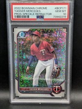 2022 Bowman Chrome Yasser Mercedes 1st Speckle Refractor PSA Gem Mint 10 #BCP171