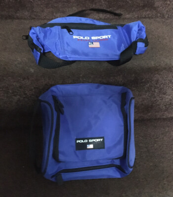 Men’s Blue Vintage Polo Sport Ralph Lauren Bum Bag /Crossbody Toilette  Bag UK