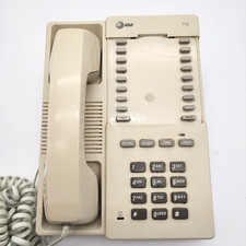 AT T 710 Corded Push Button Phone CS6500U14A Telephone Set Tan Vintage