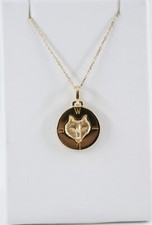 Monica Rich Kosann 0.07CT Diamond Wild Fox Necklace 18 Karat Yellow Gold 16-17"