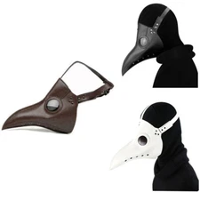 Plague Doctor Latex Mask Cosplay Costume Dressup Bird Long Nose Beak Halloween