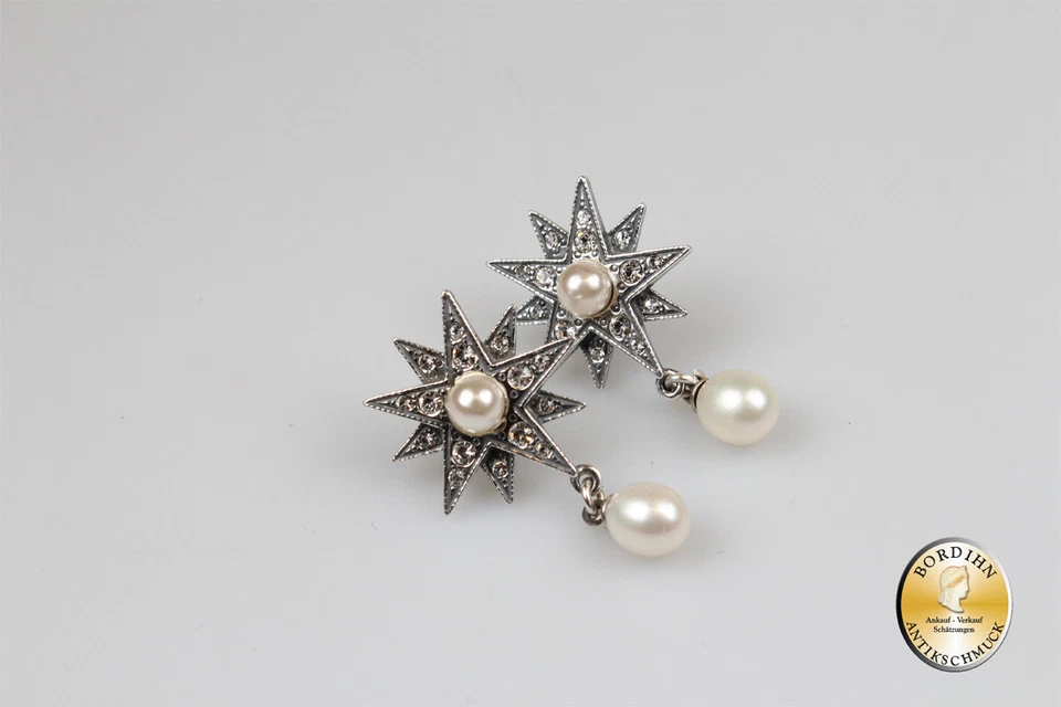 Orecchini; Argento Sterling,Perline,Strass,Stelle - Immagine 3 di 4