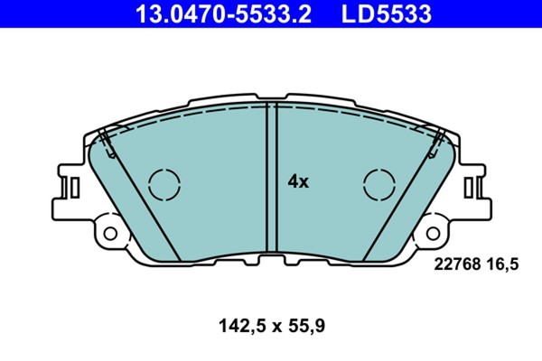 Bremsbelagsatz Scheibenbremse Ate Ceramic 13.0470-5533.2 FüR Toyota Rav 5 Van Ux-image