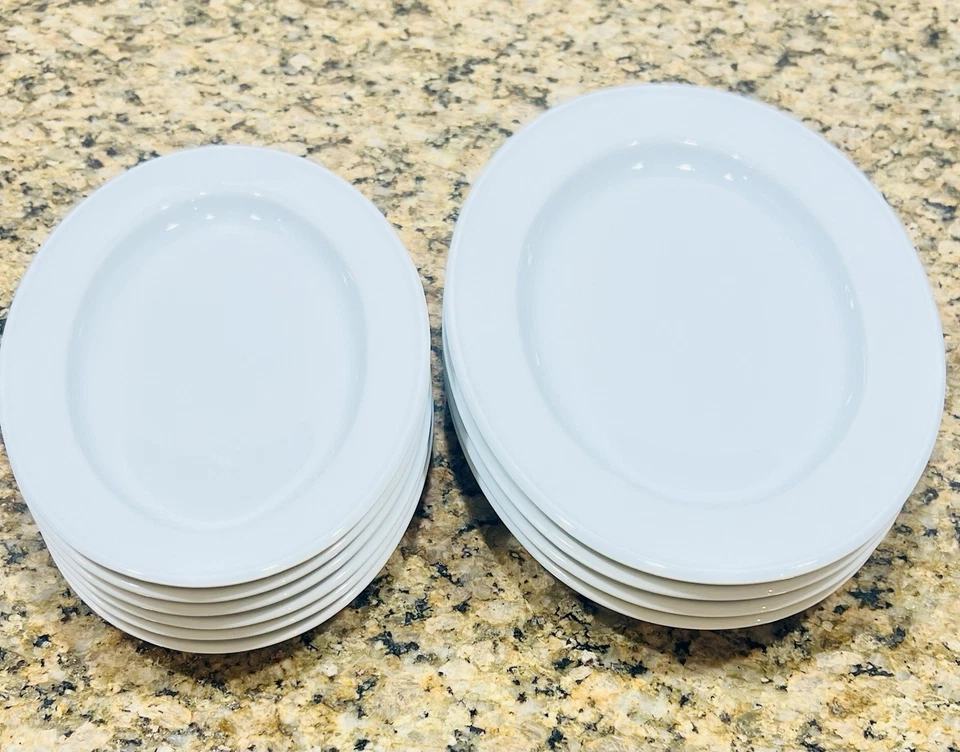 Sur La Table 10pc White Oval Plate Set (4) 11.5” (6) 9.5” Turkey EC - Image 4 of 4