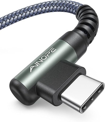 USB C Ladekabel 1M, 3.1A Schnellladekabel USB C, USB C Kabel Winkel, haltbares