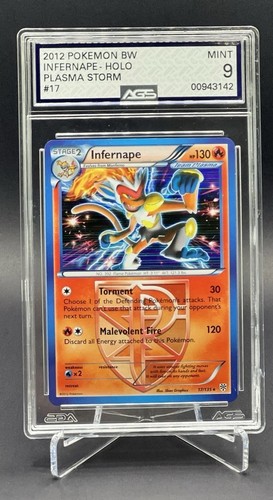 Infernape 17/135 2013 Pokémon Black & White Plasma Storm Holo AGS 9 Clean 🧼 🔥