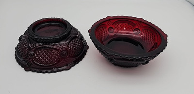 Avon 1876 Cape Cod Collection - Dessert bowl - Ruby Red- 5 1/2'' -Set 2