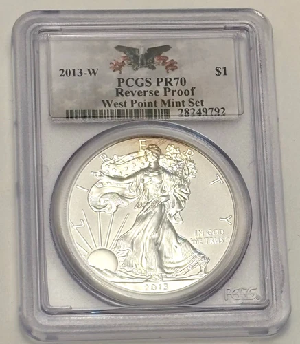 2013-W American SILVER Eagle REVERSE PROOF PCGS PR70  $1 Coin