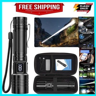 Flashlights High Lumens Rechargeable Super Bright LED Flashlight with Dimmabl...