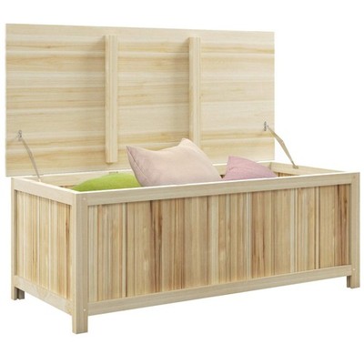 172 Liter Outdoor Aufbewahrungsbox, Holz Terrassenbox Garten Aufbewahrungsbehälter, Natu