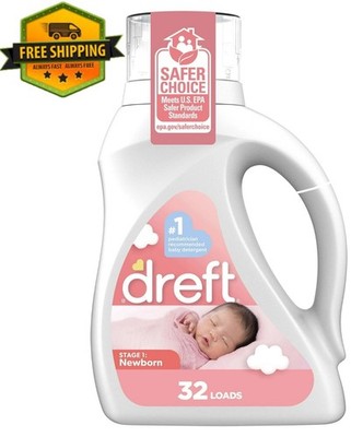 Dreft Newborn Baby Liquid Laundry Detergent, Hypoallergenic, 46 fl oz, 32 Loads