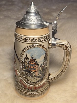 Budweiser ''M'' Series Limited Edition German Town Stein Metal Lid King of Beers