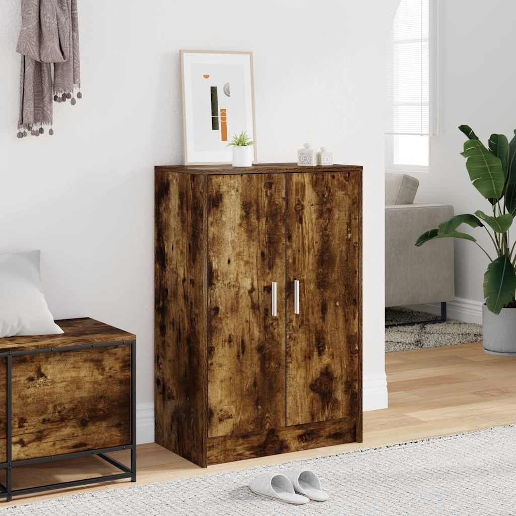 Scarpiera 60x35x92 cm Rovere Fumo - Armadietto Portascarpe Design Legno