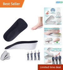 Cushioned Height Increase Insoles - Shock Absorbent Design for Foot Pain Relief