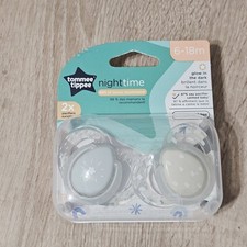 Tommee Tippee Baby Night Time Pacifier 6-18M 2Pk Glow In The Dark New Case Star
