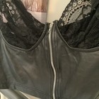 Faux Leather Front Zipper Bra And Thong, Size XL — photo 4